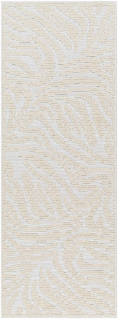 Modern Carved Texture Beige Zebra Print Washable Area Rug - The Rug Decor