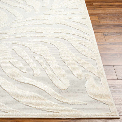 Modern Carved Texture Beige Zebra Print Washable Area Rug - The Rug Decor