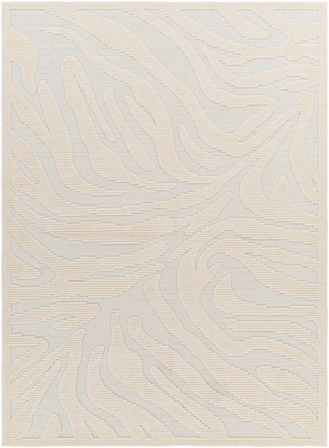 Modern Carved Texture Beige Zebra Print Washable Area Rug - The Rug Decor