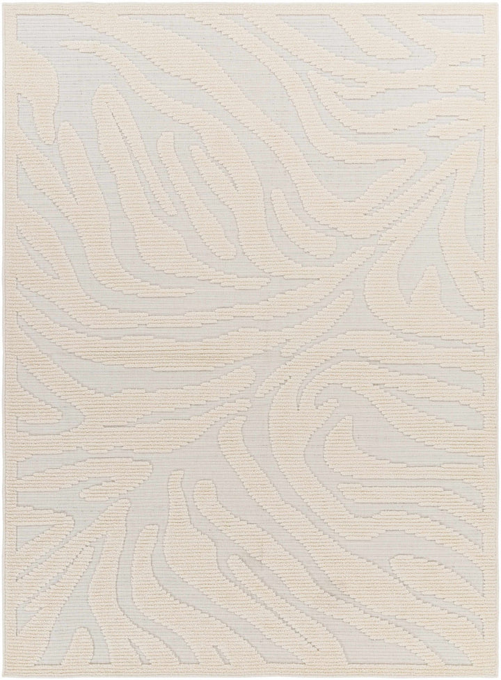 Modern Carved Texture Beige Zebra Print Washable Area Rug - The Rug Decor