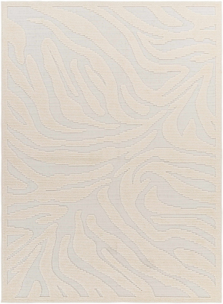 Modern Carved Texture Beige Zebra Print Washable Area Rug - The Rug Decor
