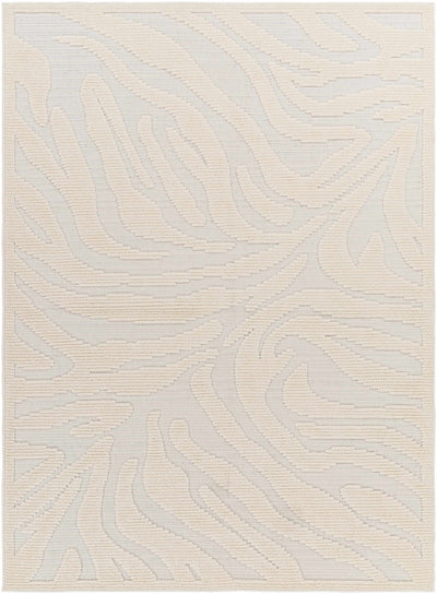 Modern Carved Texture Beige Zebra Print Washable Area Rug - The Rug Decor