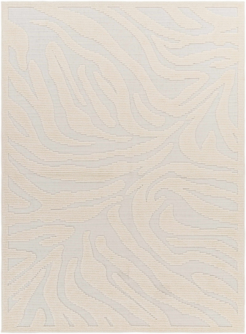 Modern Carved Texture Beige Zebra Print Washable Area Rug - The Rug Decor