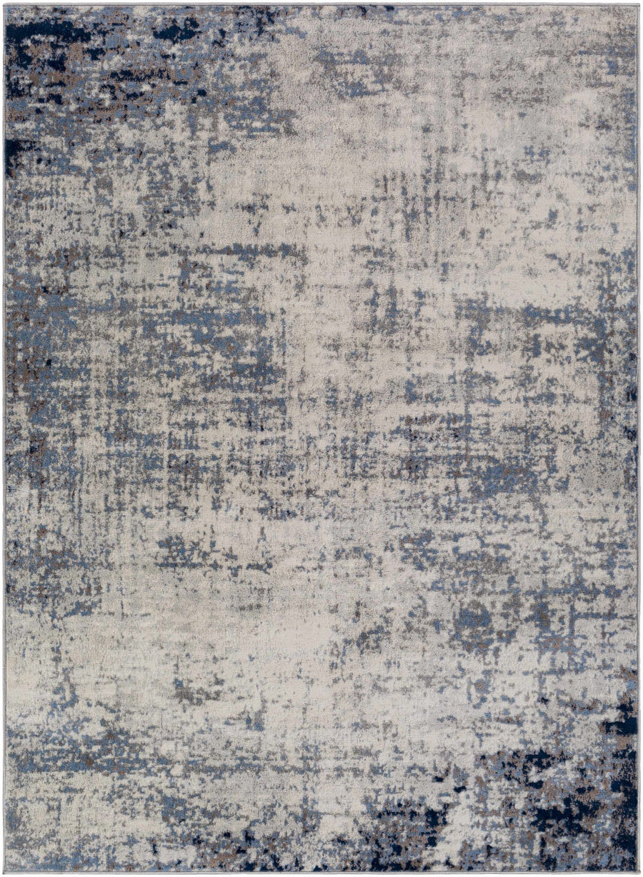 Modern contemporary Abstract Beige, Blue and Brown Medium pile Area Rug - The Rug Decor