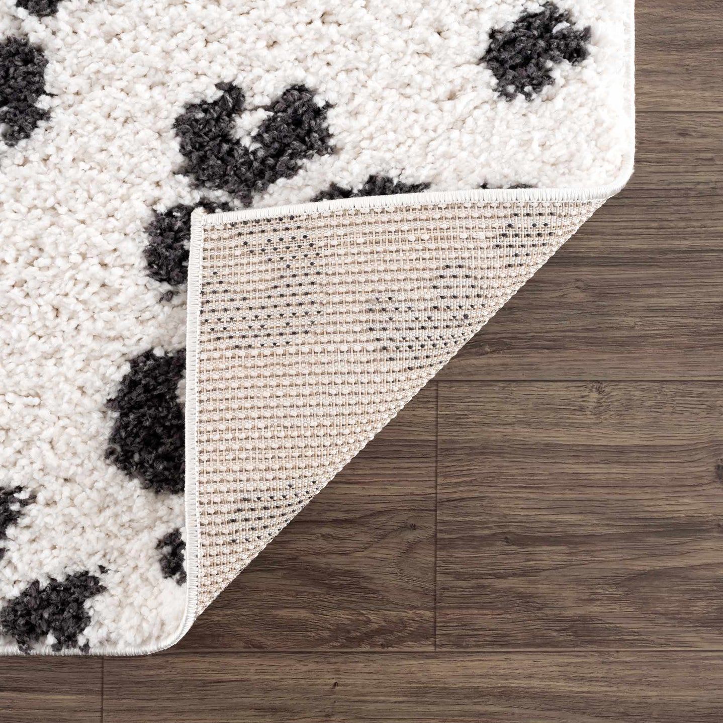 Modern Contemporary Antelope Ivory and Black Plush pile Area Rug - The Rug Decor