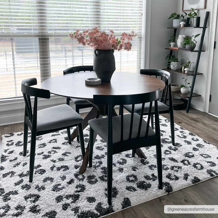 Modern Contemporary Antelope Ivory and Black Plush pile Area Rug - The Rug Decor