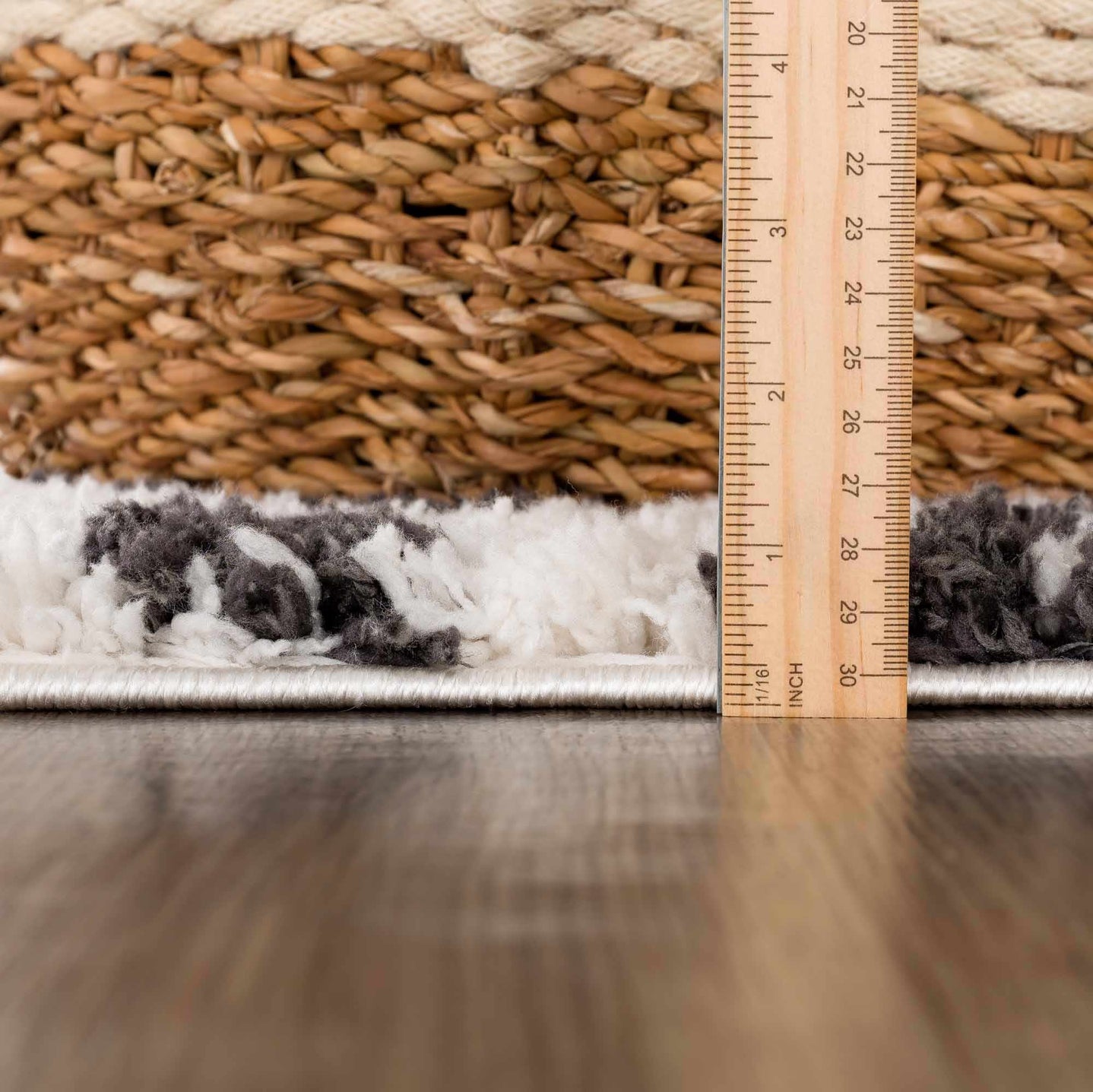 Modern Contemporary Antelope Ivory and Black Plush pile Area Rug - The Rug Decor