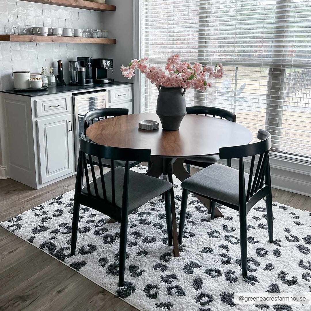 Modern Contemporary Antelope Ivory and Black Plush pile Area Rug - The Rug Decor