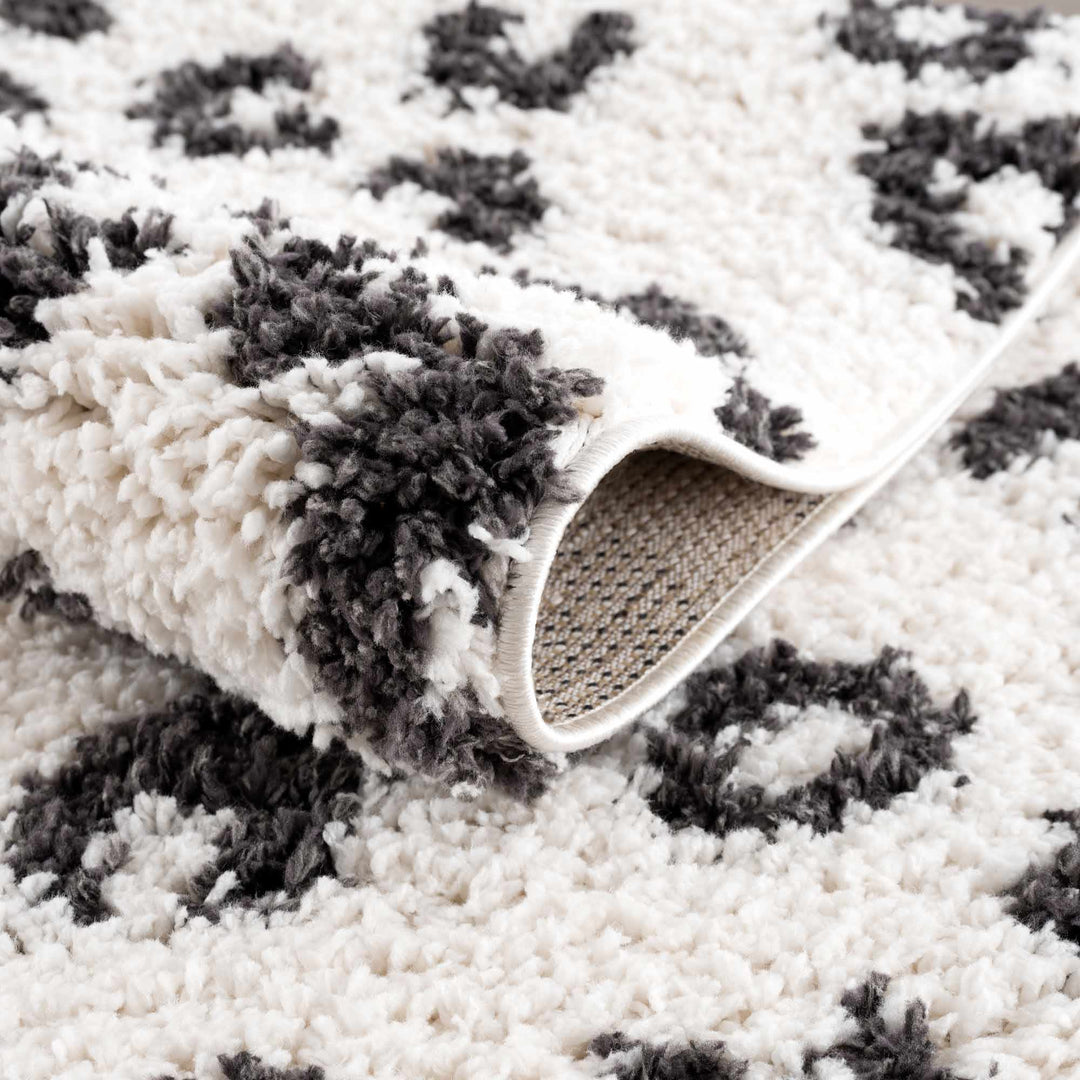 Modern Contemporary Antelope Ivory and Black Plush pile Area Rug - The Rug Decor