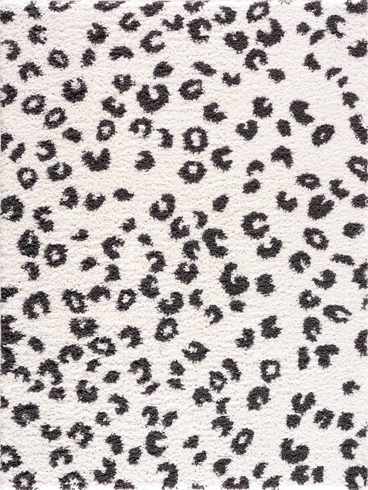 Modern Contemporary Antelope Ivory and Black Plush pile Area Rug - The Rug Decor