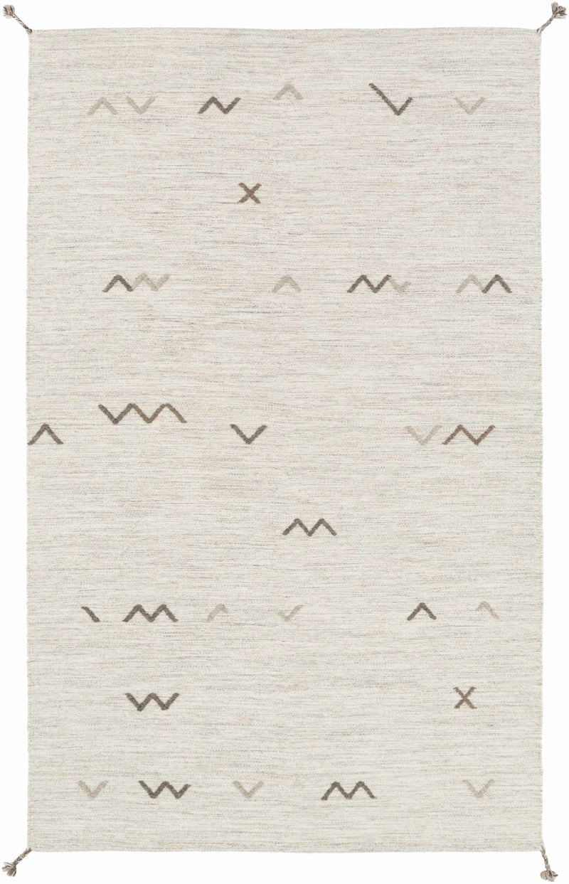 Modern Contemporary Beige and Brown Hand Woven Tribal design wool Area Rug - The Rug Decor