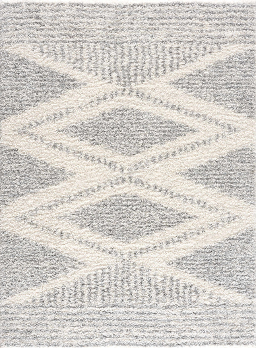 Modern Contemporary Beige and Gray Geometric Design Plush pile Area Rug - The Rug Decor
