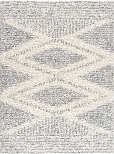 Modern Contemporary Beige and Gray Geometric Design Plush pile Area Rug - The Rug Decor