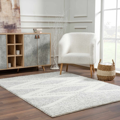 Modern Contemporary Beige and Gray Geometric Design Plush pile Area Rug - The Rug Decor