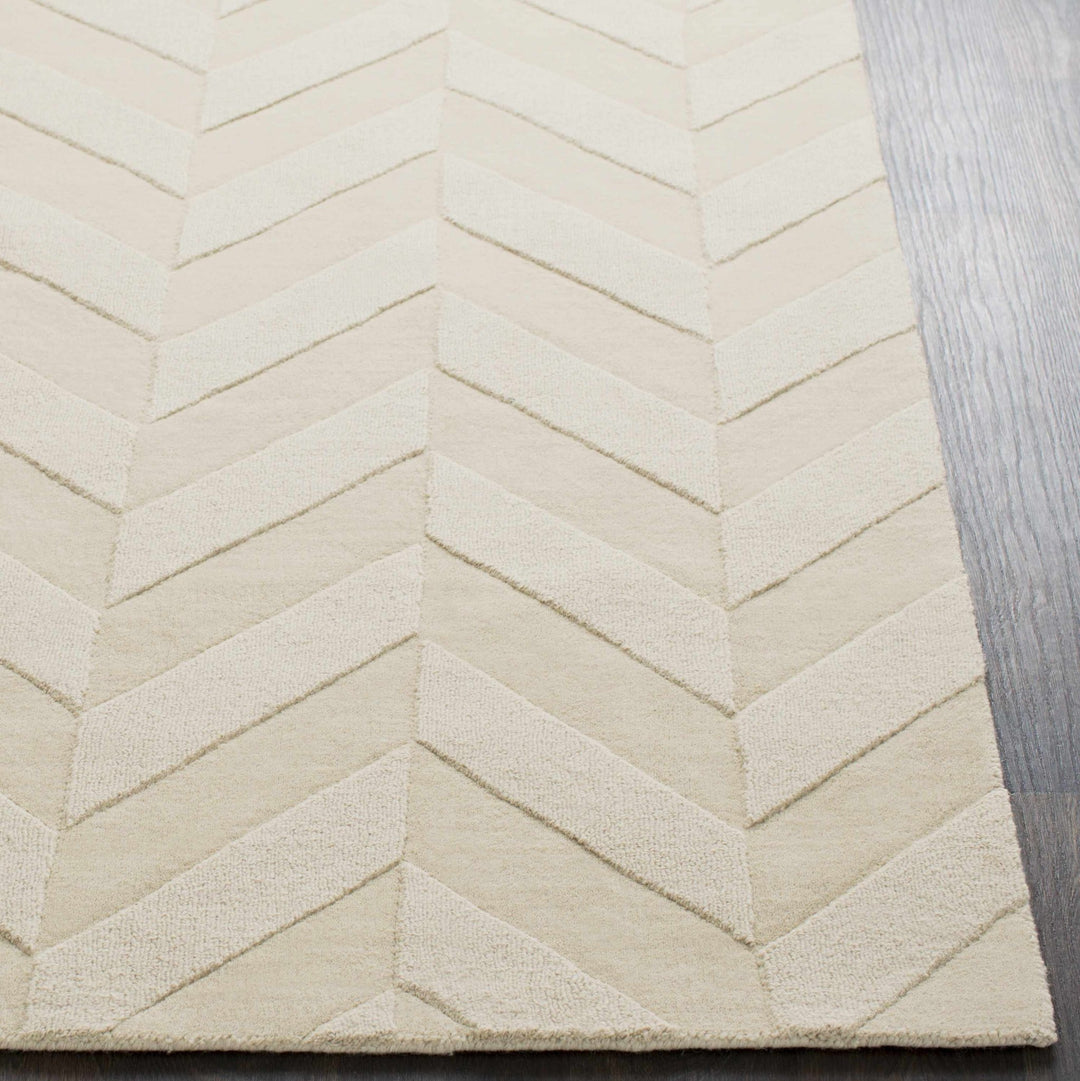 Modern Contemporary Beige Medium Pile Hand Loomed Wool Area Rug - The Rug Decor