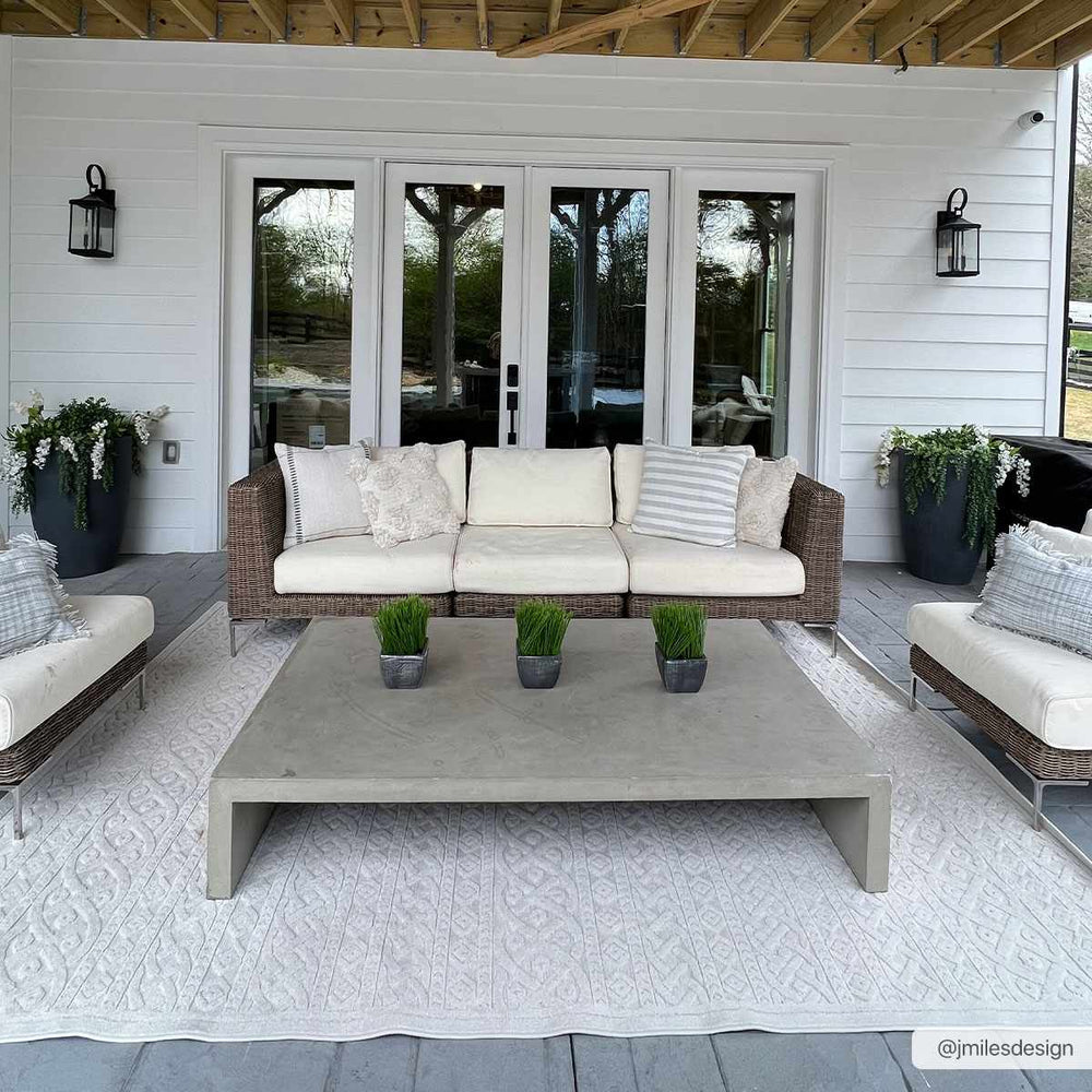 Modern Contemporary Beige Outdoor Safe High Low Pile Area Rug - The Rug Decor