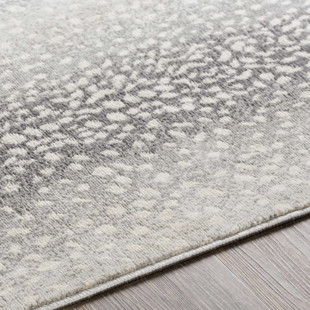 Modern Contemporary Charcoal, Gray and Ivory Leopard Print Low Pile Area Rug - The Rug Decor