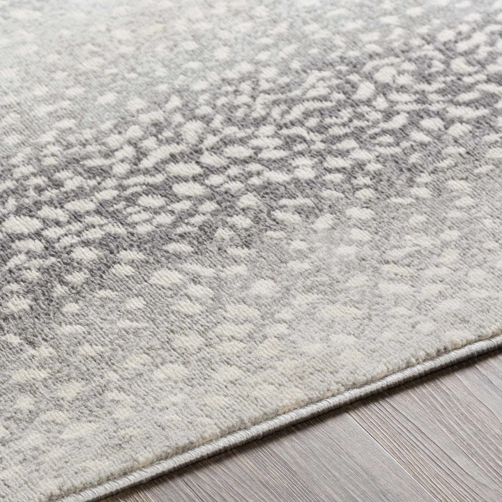 Modern Contemporary Charcoal, Gray and Ivory Leopard Print Low Pile Area Rug - The Rug Decor