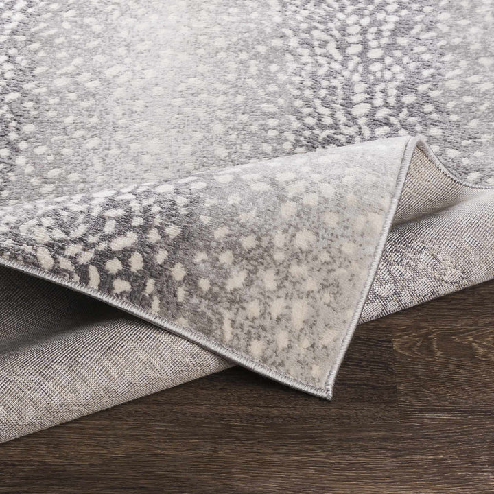 Modern Contemporary Charcoal, Gray and Ivory Leopard Print Low Pile Area Rug - The Rug Decor