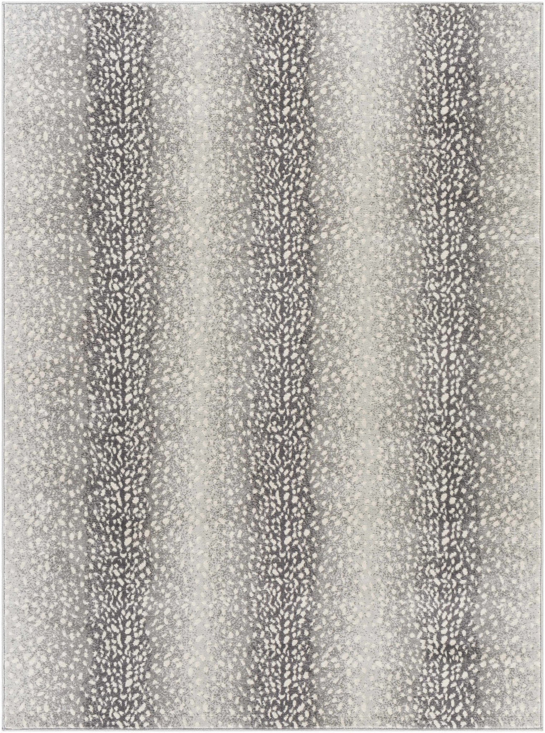 Modern Contemporary Charcoal, Gray and Ivory Leopard Print Low Pile Area Rug - The Rug Decor