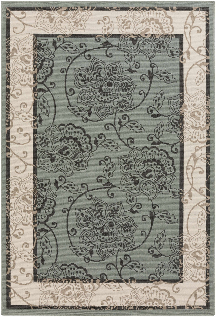 Modern Contemporary Floral Beige, Teal and Brown Premium look Area Rug - The Rug Decor