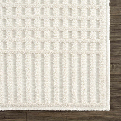 Modern Contemporary Ivory and Beige Medium pile Washable Area Rug - The Rug Decor