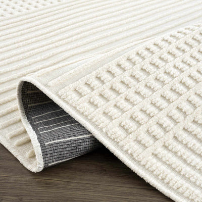 Modern Contemporary Ivory and Beige Medium pile Washable Area Rug - The Rug Decor