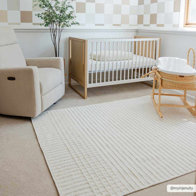 Modern Contemporary Ivory and Beige Medium pile Washable Area Rug - The Rug Decor