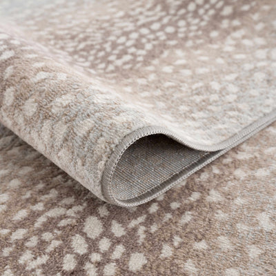 Modern Contemporary Ivory and Brown Leopard Print Medium Pile Area Rug - The Rug Decor