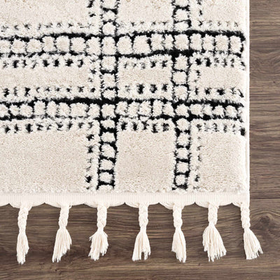 Modern Contemporary Solid Beige and Black High pile Multi Size Area Rug - The Rug Decor