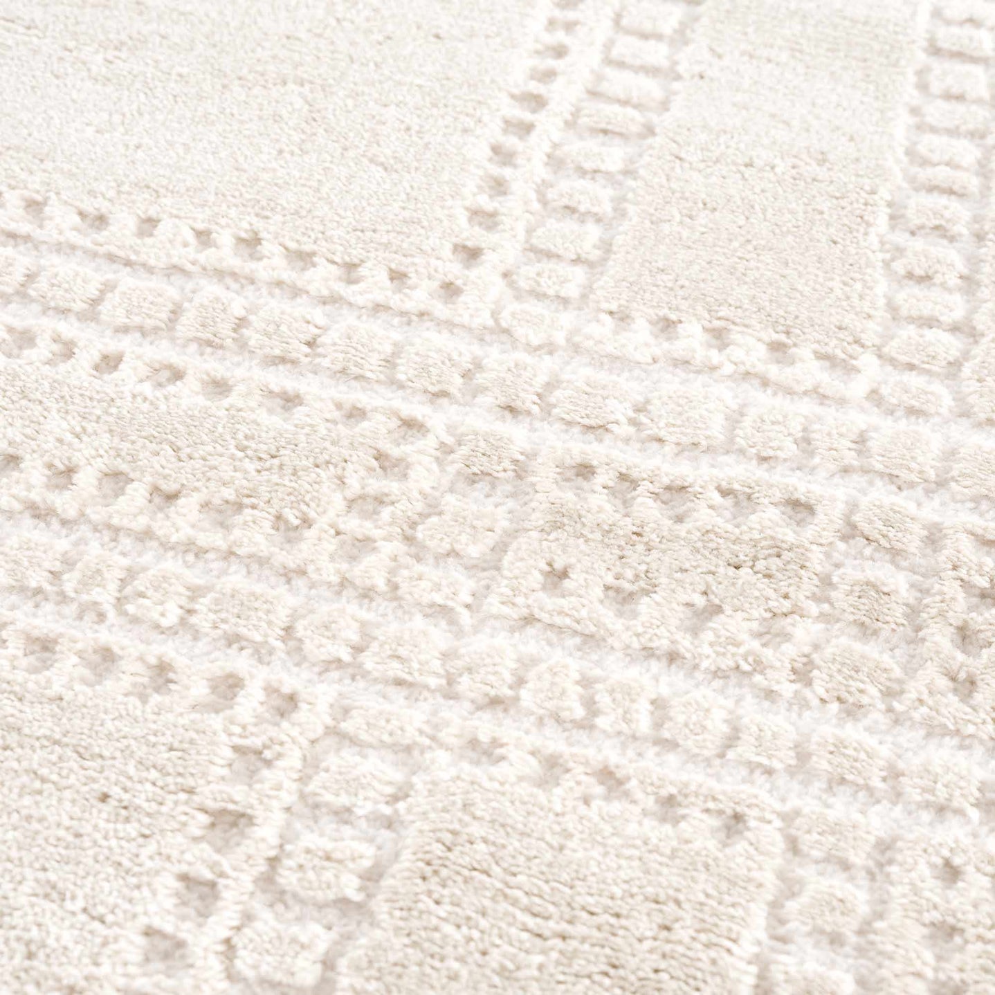 Modern Contemporary Solid Beige and Ivory High pile multi size Area Rug - The Rug Decor