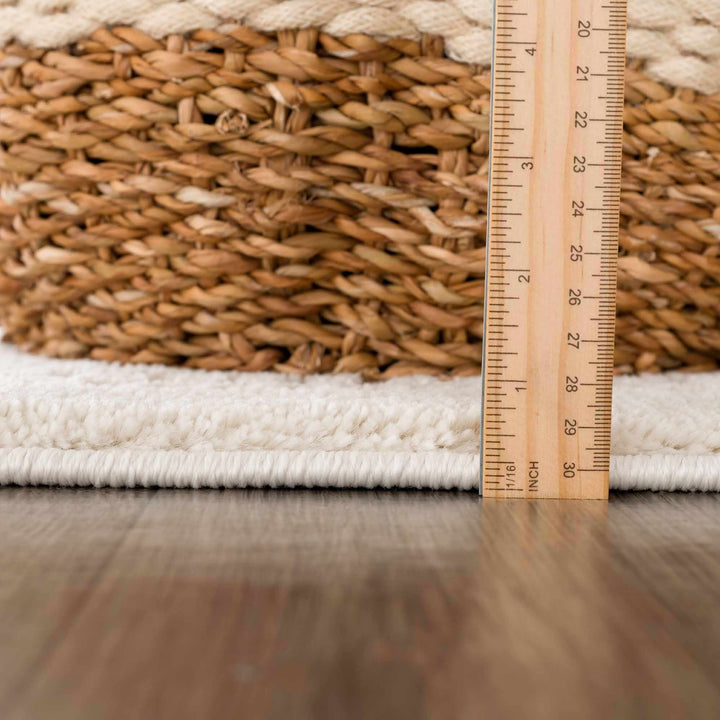 Modern Contemporary Solid Beige and Ivory High pile multi size Area Rug - The Rug Decor