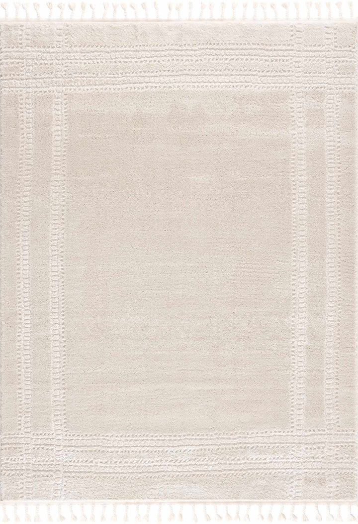 Modern Contemporary Solid Beige and Ivory High pile multi size Area Rug - The Rug Decor