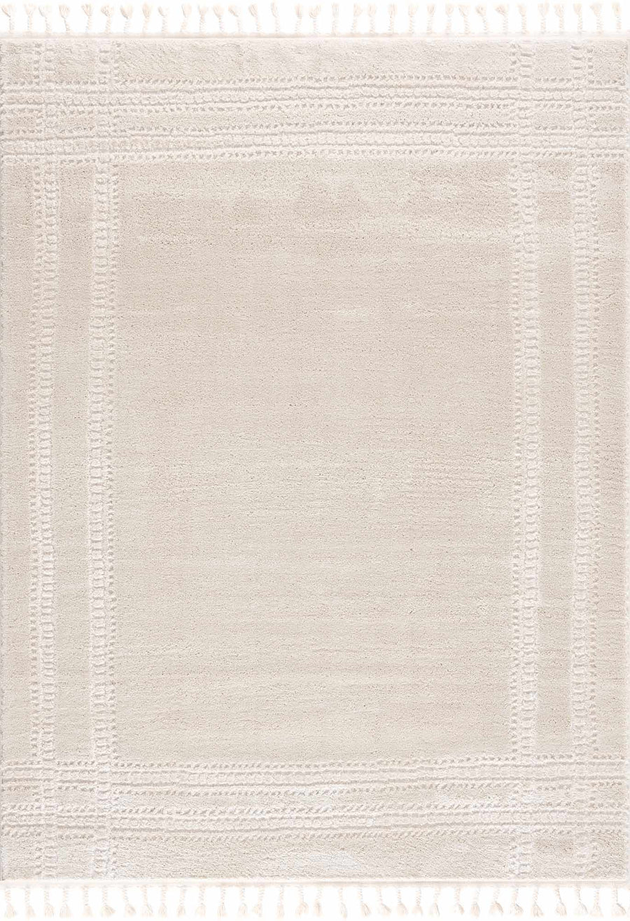 Modern Contemporary Solid Beige and Ivory High pile multi size Area Rug - The Rug Decor