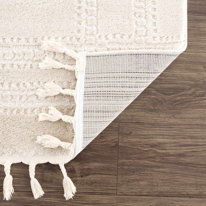 Modern Contemporary Solid Beige and Ivory High pile multi size Area Rug - The Rug Decor