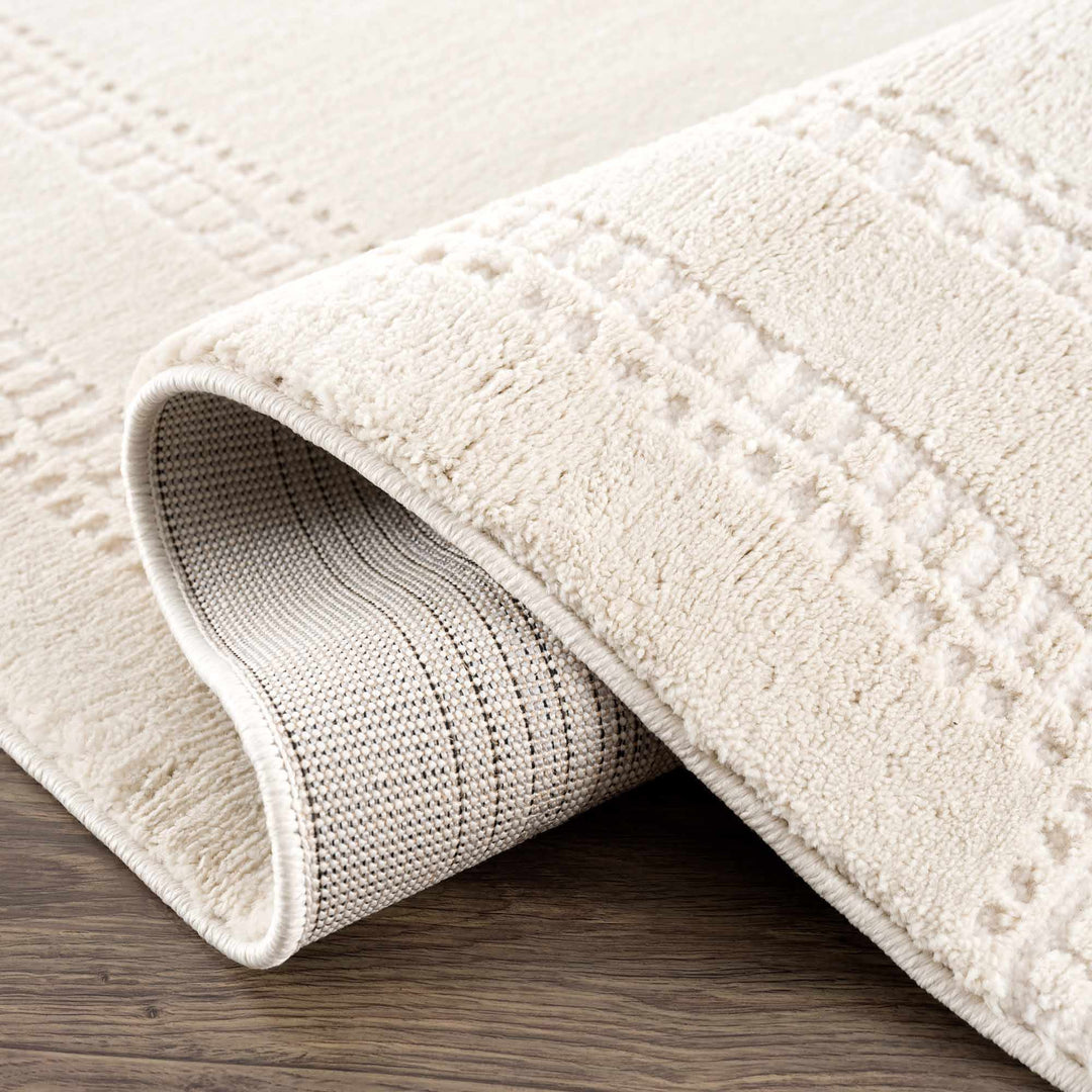 Modern Contemporary Solid Beige and Ivory High pile multi size Area Rug - The Rug Decor