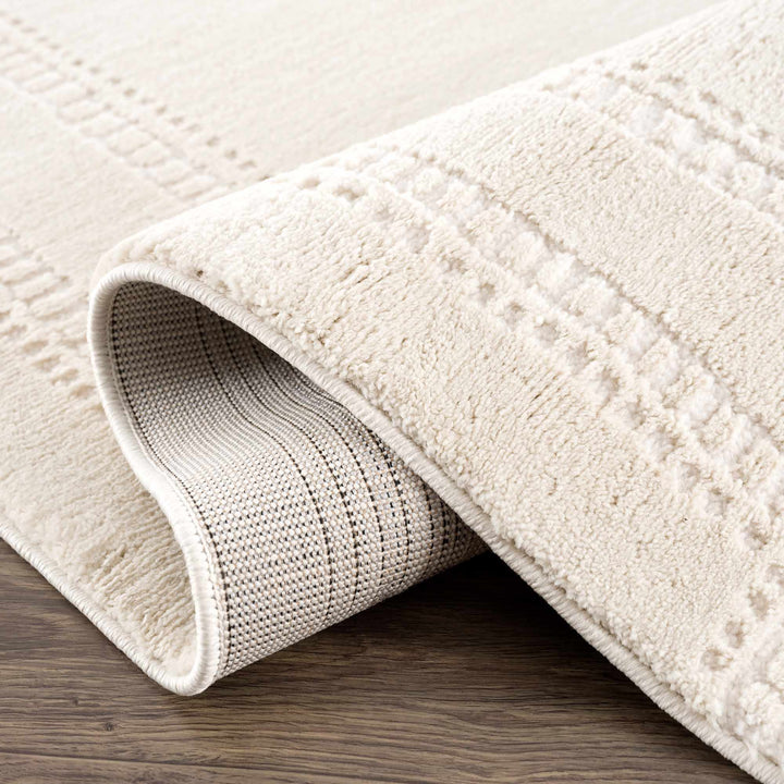 Modern Contemporary Solid Beige and Ivory High pile multi size Area Rug - The Rug Decor