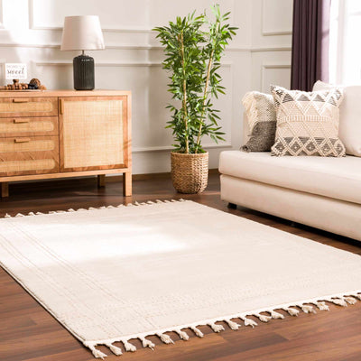 Modern Contemporary Solid Beige and Ivory High pile multi size Area Rug - The Rug Decor