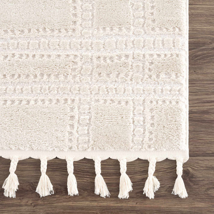 Modern Contemporary Solid Beige and Ivory High pile multi size Area Rug - The Rug Decor