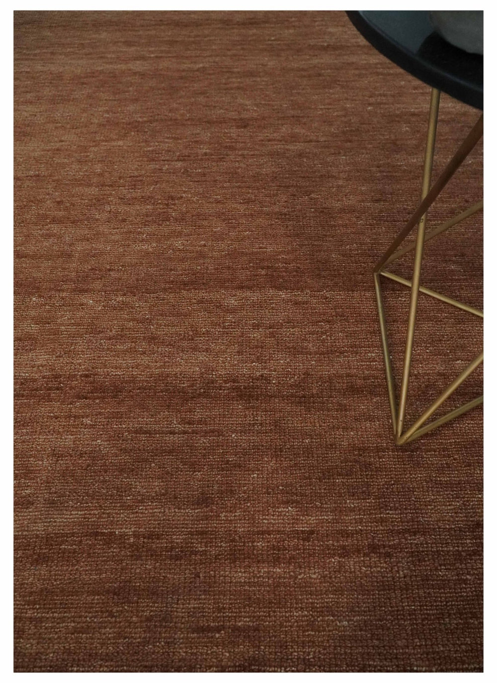 Modern Contemporary Solid Brick Red Hand knotted 8x10 wool Area Rug - The Rug Decor
