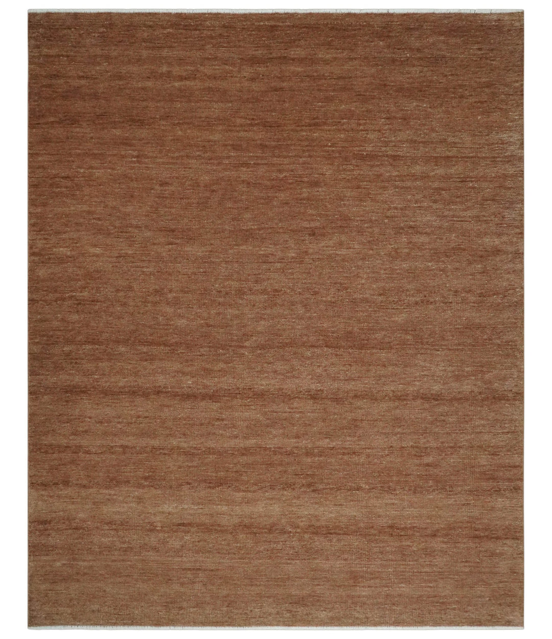 Modern Contemporary Solid Brick Red Hand knotted 8x10 wool Area Rug - The Rug Decor