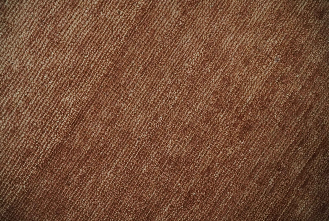 Modern Contemporary Solid Brick Red Hand knotted 8x10 wool Area Rug - The Rug Decor