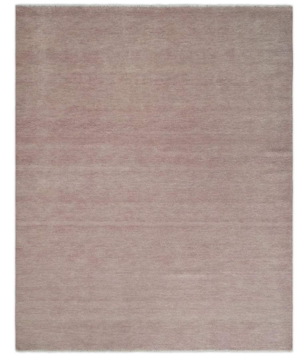 Modern Contemporary Solid Peach Hand knotted 8x10 wool Area Rug - The Rug Decor
