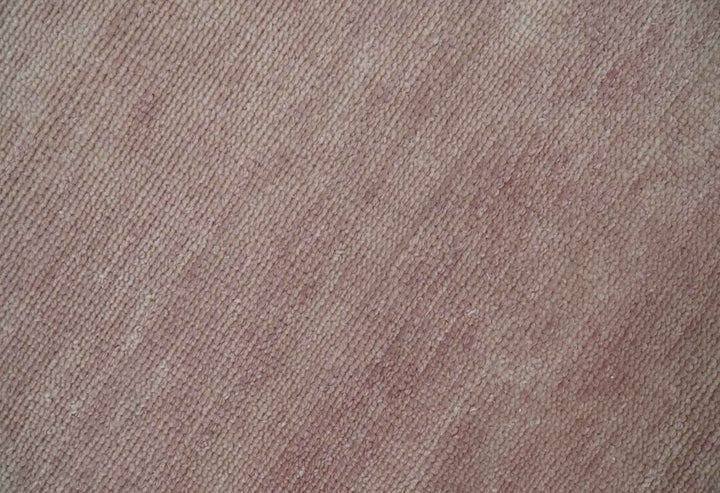 Modern Contemporary Solid Peach Hand knotted 8x10 wool Area Rug - The Rug Decor