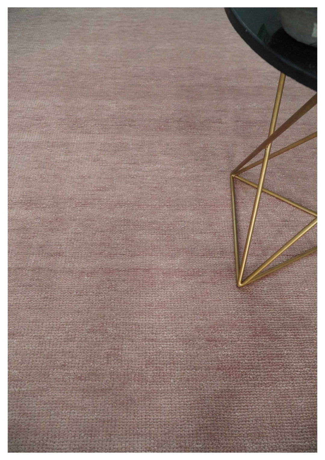 Modern Contemporary Solid Peach Hand knotted 8x10 wool Area Rug - The Rug Decor