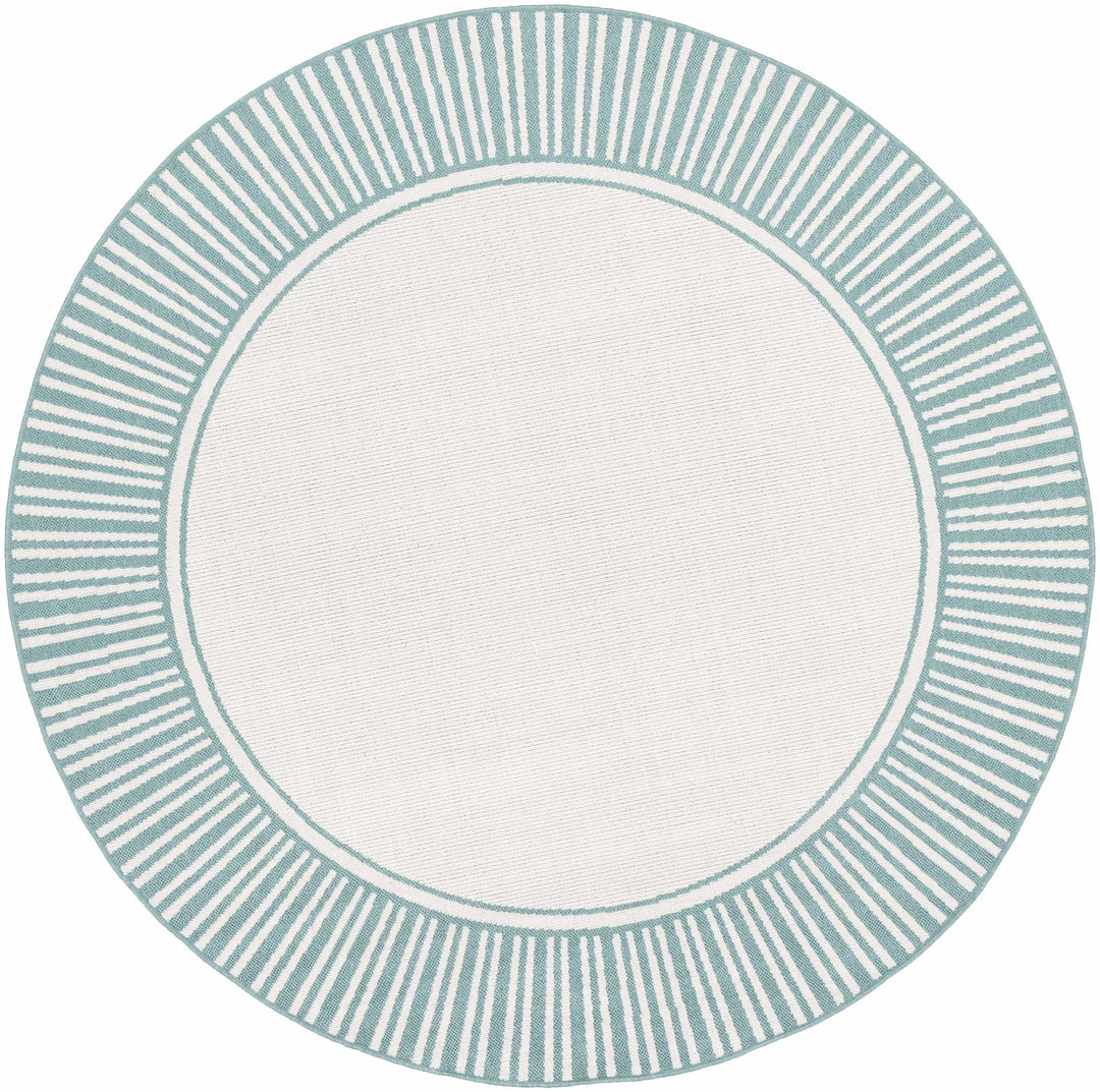 Modern Contemporary Solid Teal and Ivory Multi Size Area Rug - The Rug Decor