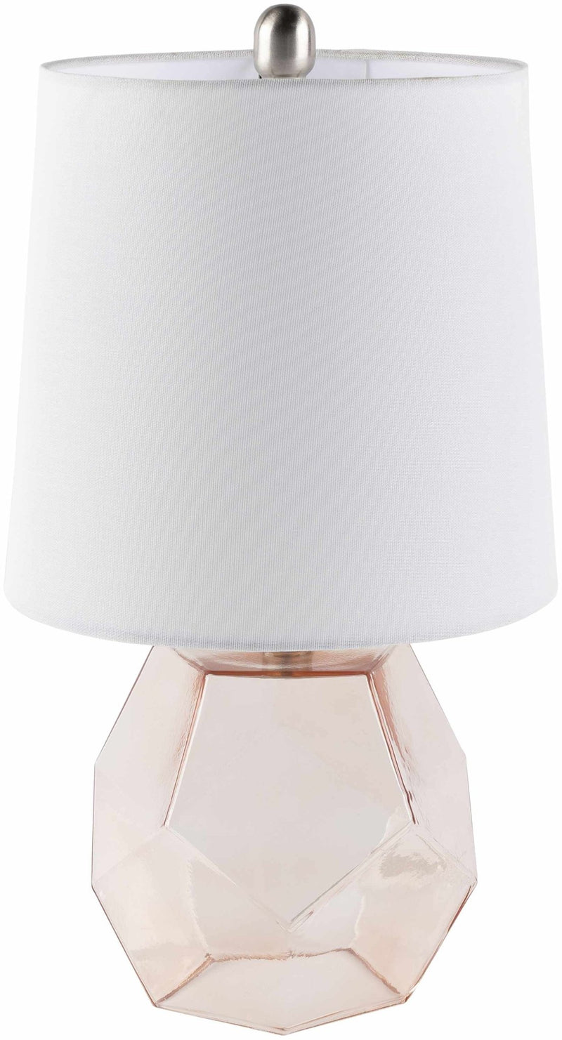 Modern Contemporary White, Pink and Nickel Table Lamp Perfect for Home Decor - The Rug Decor