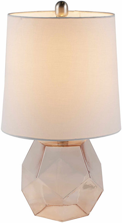Modern Contemporary White, Pink and Nickel Table Lamp Perfect for Home Decor - The Rug Decor
