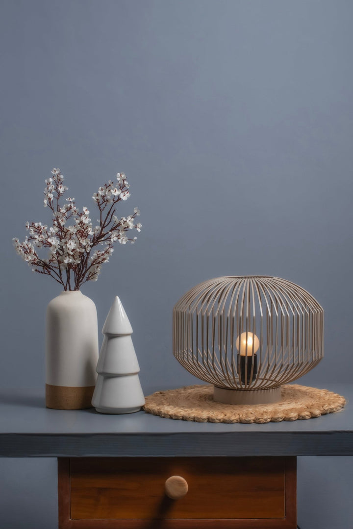 Modern Contemporary Wire Caged Table Lamp - The Rug Decor