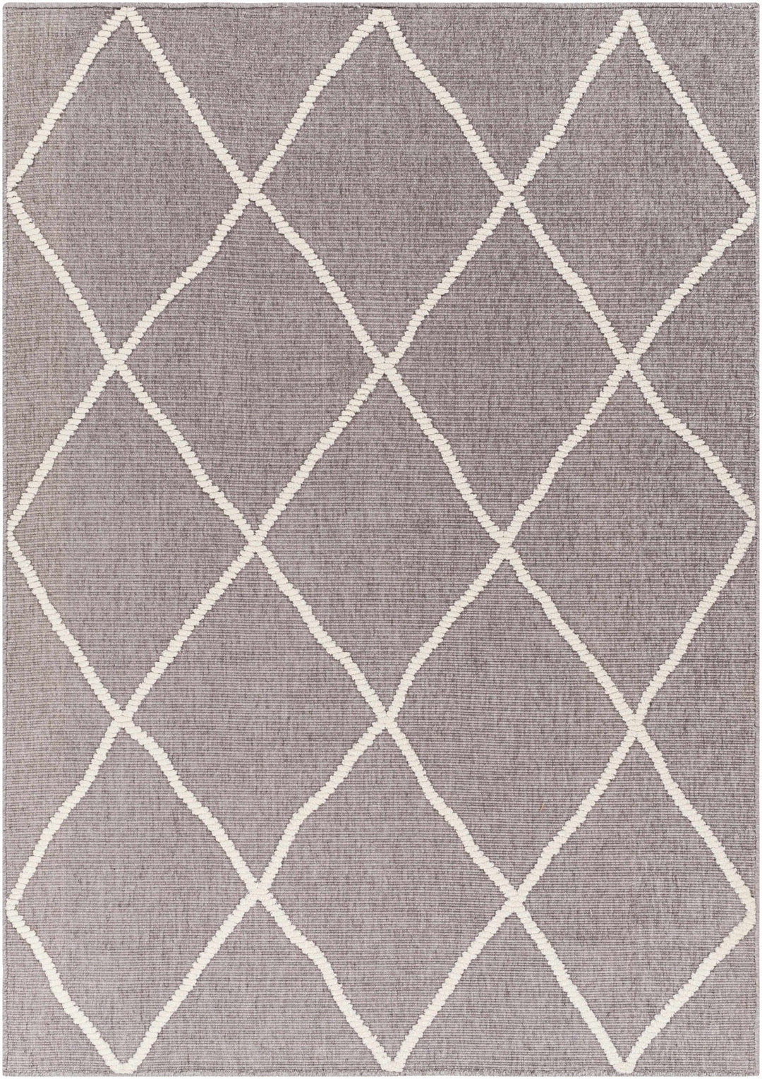 Modern Dusty Mauve and Ivory Machine Woven Geometrical Pattern Machine Washable Rug - The Rug Decor